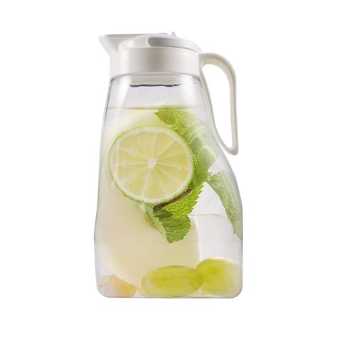 glass fridge pitcher|glass refrigerator pitcher with lid.